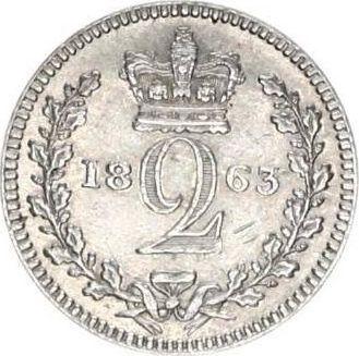 Reverse Twopence 1863 - Silver Coin Value - United Kingdom, Victoria