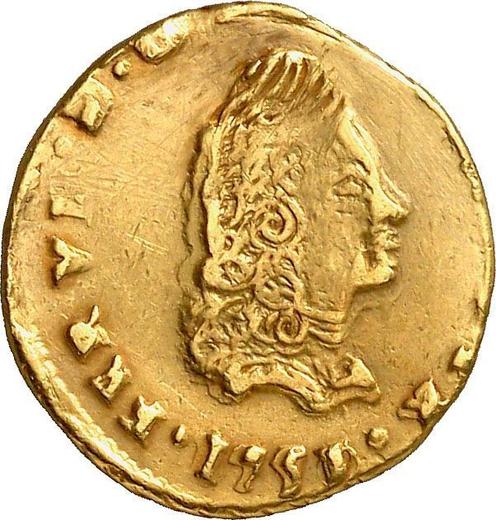 Аверс монеты - 1 эскудо 1751 года G J - цена золотой монеты - Гватемала, Фердинанд VI