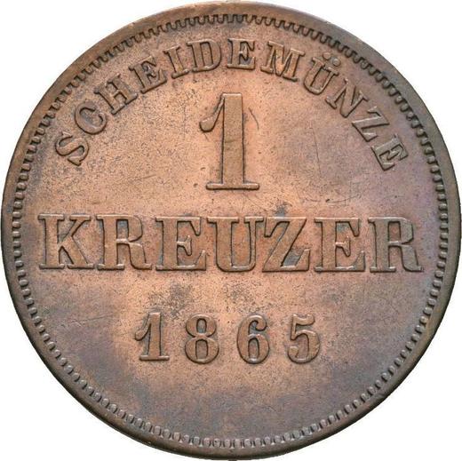 Rewers monety - 1 krajcar 1865 - cena  monety - Schwarzburg-Rudolstadt, Fryderyk Günther