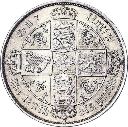 Reverse Florin 1854 WW "Gothic" - Silver Coin Value - United Kingdom, Victoria
