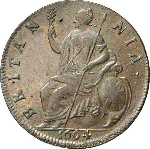 Reverse Halfpenny 1694 -  Coin Value - United Kingdom, William III and Mary II