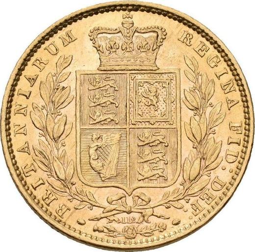 Rewers monety - 1 suweren 1872 WW "Herb" Numer pod kokardką - cena złotej monety - Wielka Brytania, Wiktoria