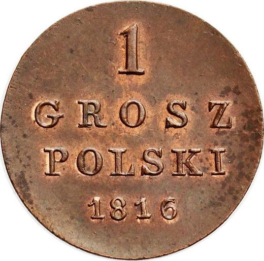 Reverse 1 Grosz 1816 IB "Long tail" Restrike - Coin Value - Poland, Congress Poland