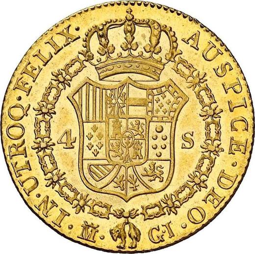 Reverse 4 Escudos 1820 M GJ - Gold Coin Value - Spain, Ferdinand VII