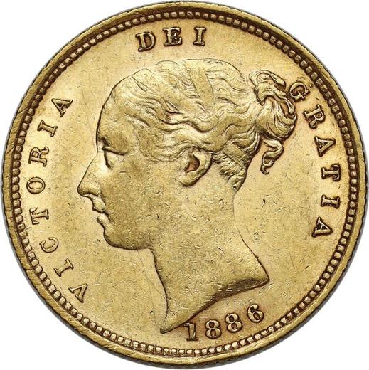 Obverse Half Sovereign 1886 S "Coat of arms" - Gold Coin Value - Australia, Victoria