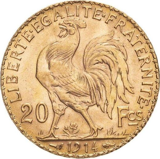 Reverse 20 Francs 1914 "Type 1907-1914" - Gold Coin Value - France, Third Republic