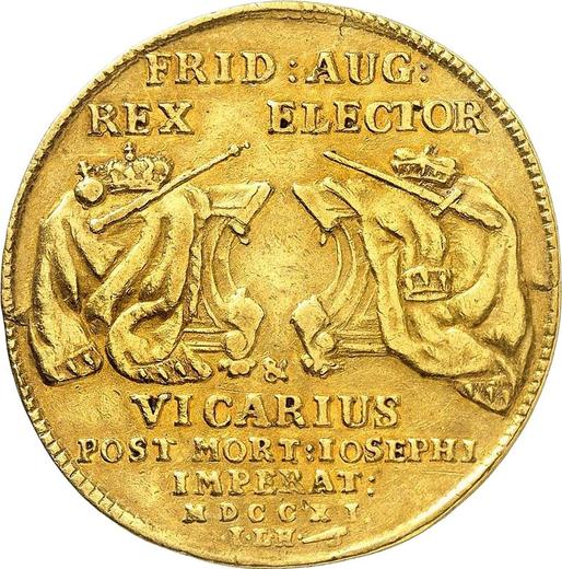 Reverse 4 Ducat 1711 ILH "Vikariat" - Gold Coin Value - Poland, Augustus II