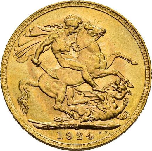 Reverse Sovereign 1924 M - Gold Coin Value - Australia, George V