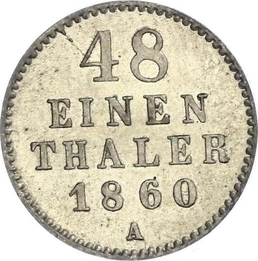 Reverse 1/48 Thaler 1860 A - Silver Coin Value - Mecklenburg-Schwerin, Frederick Francis II