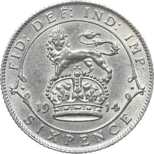 Reverse Sixpence 1914 - Silver Coin Value - United Kingdom, George V