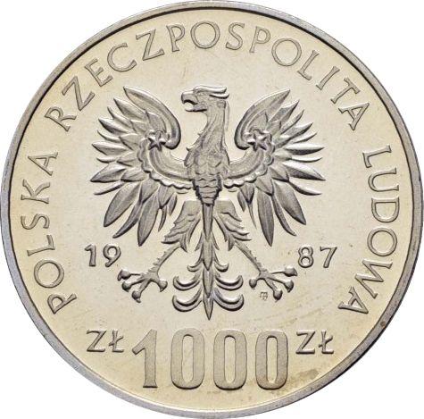 Awers monety - Próba 1000 złotych 1987 MW JD "Wrocław" Srebro - cena srebrnej monety - Polska, PRL