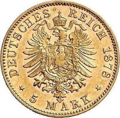 Реверс монеты - 5 марок 1878 года D "Бавария" - цена золотой монеты - Германия, Германская Империя