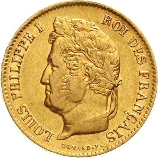 Obverse 40 Francs 1838 A "Type 1831-1839" - Gold Coin Value - France, Louis Philippe I