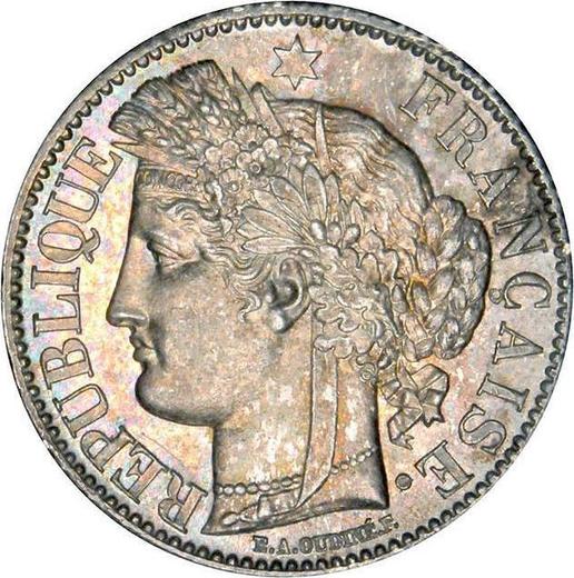 Аверс монеты - 2 франка 1870 года A "С лозунгом" - цена серебряной монеты - Франция, Третья республика