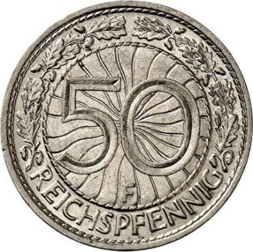 Reverse 50 Reichspfennig 1936 F -  Coin Value - Germany, Weimar Republic