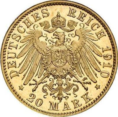 Reverse 20 Mark 1910 D "Saxe-Meiningen" - Gold Coin Value - Germany, German Empire