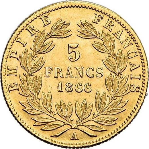 Reverse 5 Francs 1866 A "Type 1862-1869" - Gold Coin Value - France, Napoleon III