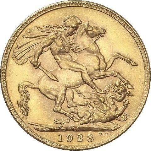 Reverse Sovereign 1928 SA - Gold Coin Value - RSA, George V