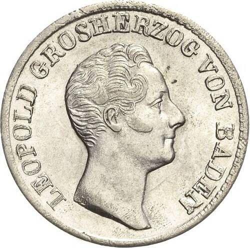 Obverse 6 Kreuzer 1834 D - Silver Coin Value - Baden, Leopold