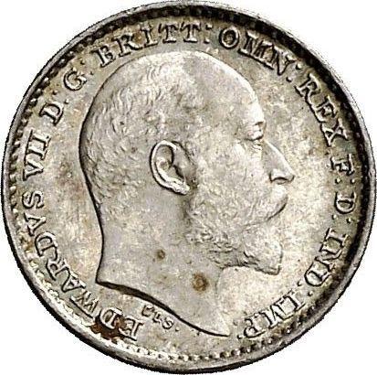 Awers monety - 1 pens 1908 "Typ 1902-1910" - cena srebrnej monety - Wielka Brytania, Edward VII