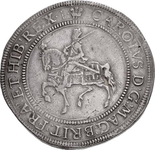 Obverse Crown no date (1625-1649) "Second type of horseman" Plume above the shield - Silver Coin Value - United Kingdom, Charles I