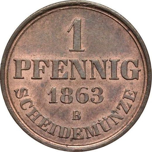 Reverse 1 Pfennig 1863 B -  Coin Value - Hanover, George V