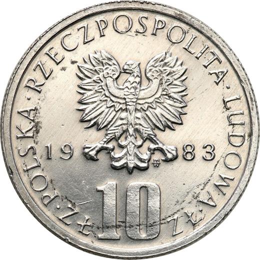 Awers monety - Próba 10 złotych 1983 MW "100 Rocznica śmierci Bolesława Prusa" Aluminium - cena monety - Polska, PRL