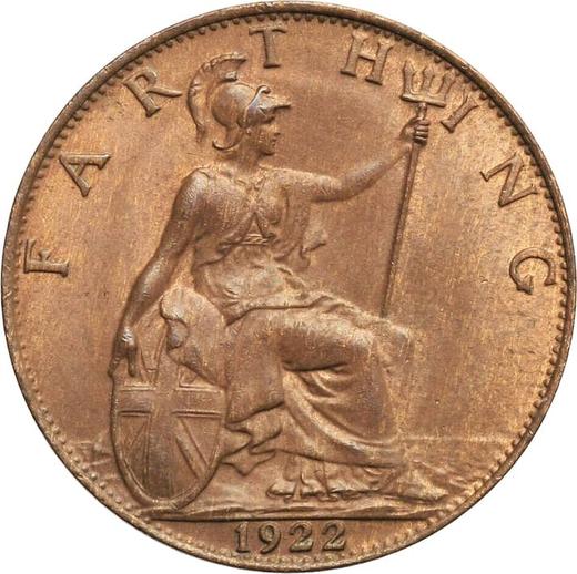 Reverse Farthing 1922 - Coin Value - United Kingdom, George V