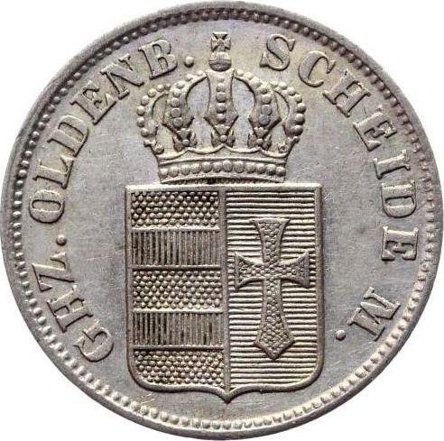 Anverso 3 Grote 1856 B - valor de la moneda de plata - Oldemburgo, Nicolás Federico Pedro