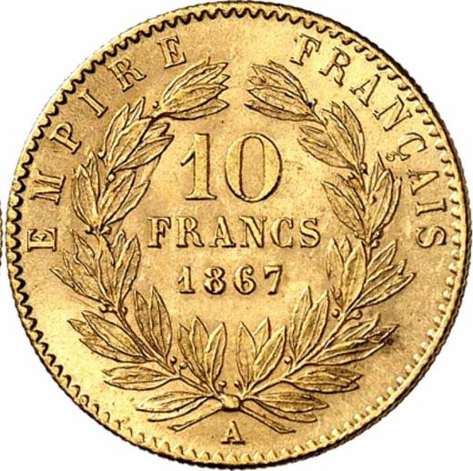Reverse 10 Francs 1867 A "Type 1861-1868" - Gold Coin Value - France, Napoleon III