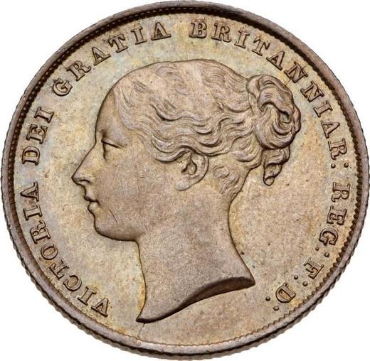 Obverse Shilling 1845 - Silver Coin Value - United Kingdom, Victoria