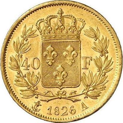 Reverse 40 Francs 1826 A "Type 1824-1830" - Gold Coin Value - France, Charles X