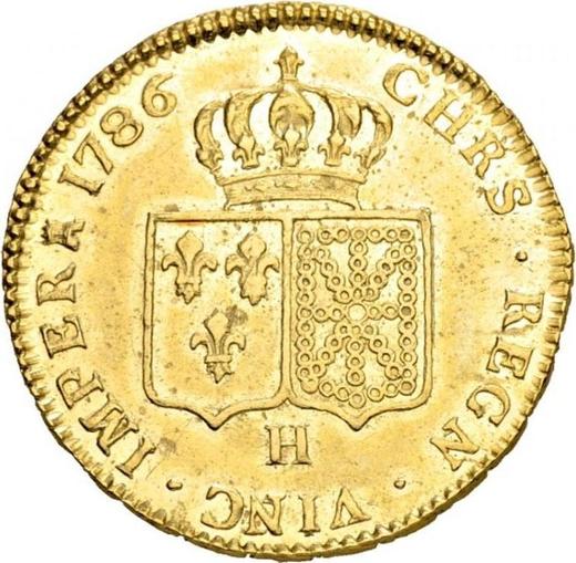 Reverse Double Louis d'Or 1786 H - Gold Coin Value - France, Louis XVI