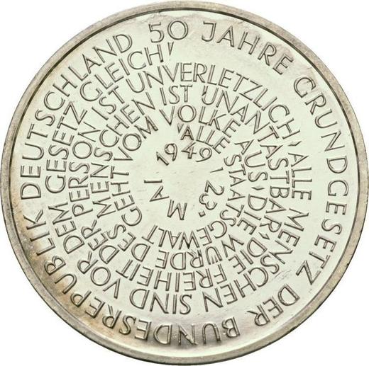 Obverse 10 Mark 1999 D "Basic Law" - Silver Coin Value - Germany, FRG