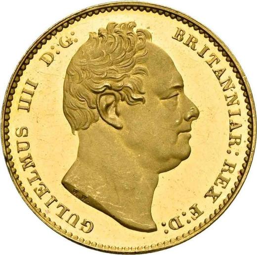 Аверс монеты - Соверен 1831 года WW Гладкий гурт - цена золотой монеты - Великобритания, Вильгельм IV