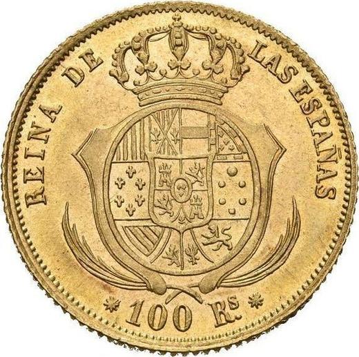 Reverse 100 Reales 1859 8-pointed star - Gold Coin Value - Spain, Isabella II