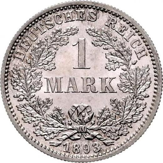 Avers 1 Mark 1893 F "Typ 1891-1916" - Silbermünze Wert - Deutschland, Deutsches Kaiserreich