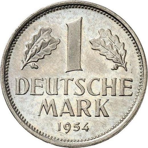 Obverse 1 Mark 1954 G -  Coin Value - Germany, FRG