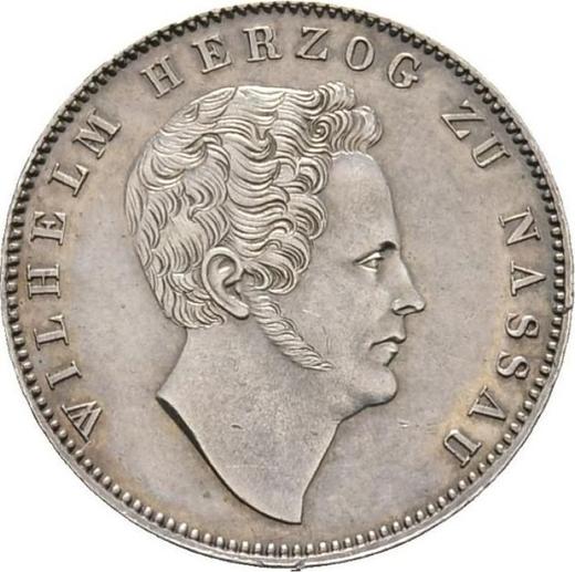 Obverse 1/2 Gulden 1838 - Silver Coin Value - Nassau, William