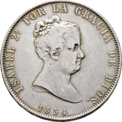 Obverse 20 Reales 1834 M NC - Silver Coin Value - Spain, Isabella II