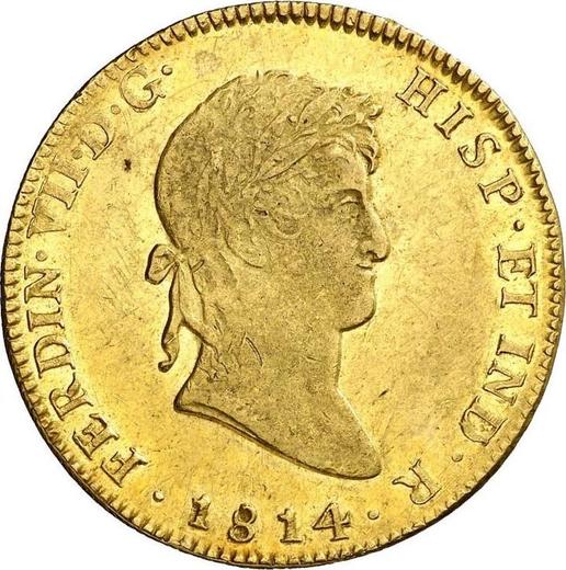 Awers monety - 8 escudo 1814 Mo JJ - cena złotej monety - Meksyk, Ferdynand VII