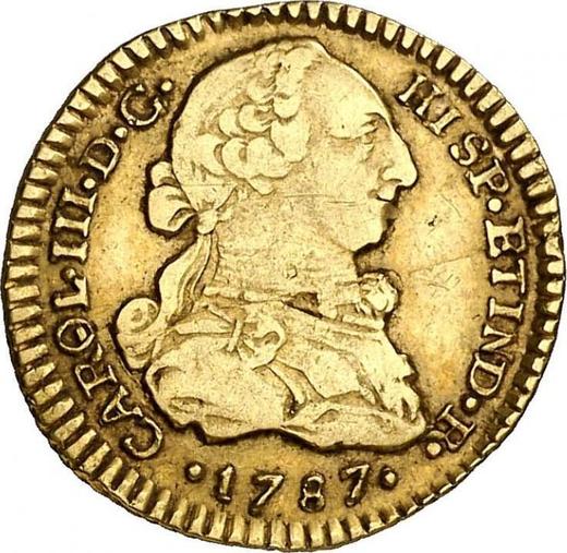 Obverse 1 Escudo 1787 So DA - Gold Coin Value - Chile, Charles III