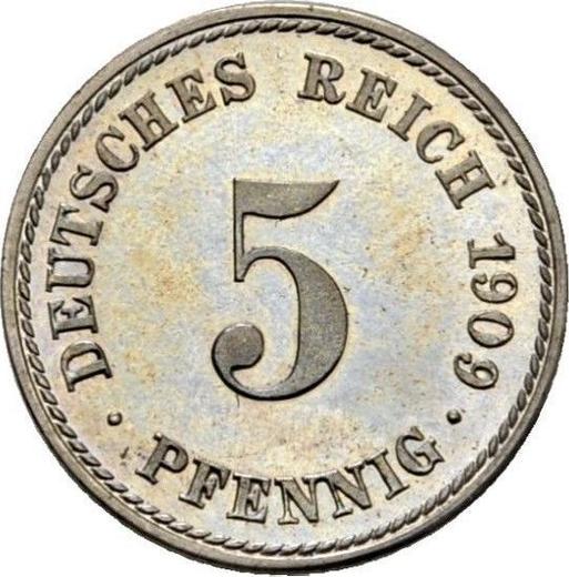 Obverse 5 Pfennig 1909 F "Type 1890-1915" - Coin Value - Germany, German Empire