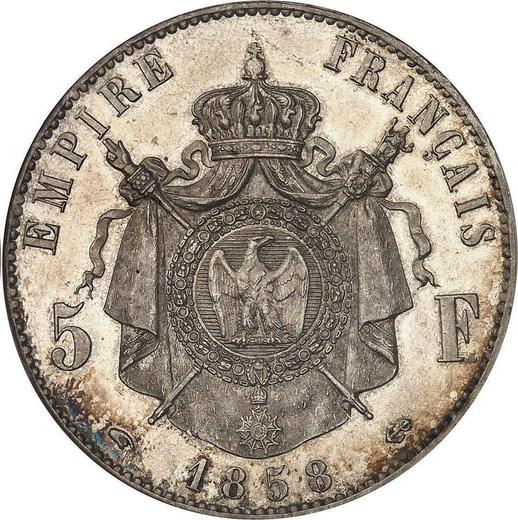 Reverse 5 Francs 1858 A "Type 1854-1859" - Silver Coin Value - France, Napoleon III