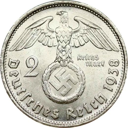 Reverse 2 Reichsmark 1938 B "Type 1936-1939" - Silver Coin Value - Germany, Third Reich