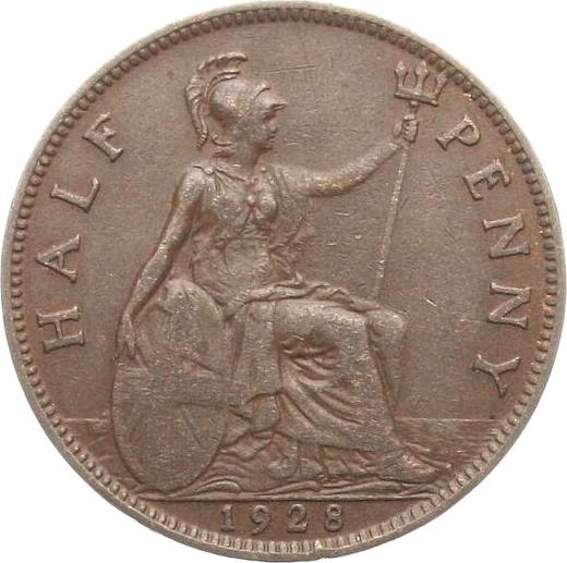 Reverse Halfpenny 1928 -  Coin Value - United Kingdom, George V