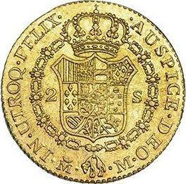 Reverso 2 escudos 1793 M M - valor de la moneda de oro - España, Carlos IV