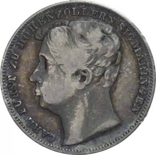 Аверс монеты - 1/2 гульдена 1840 года D - цена серебряной монеты - Гогенцоллерн-Зигмаринген, Карл