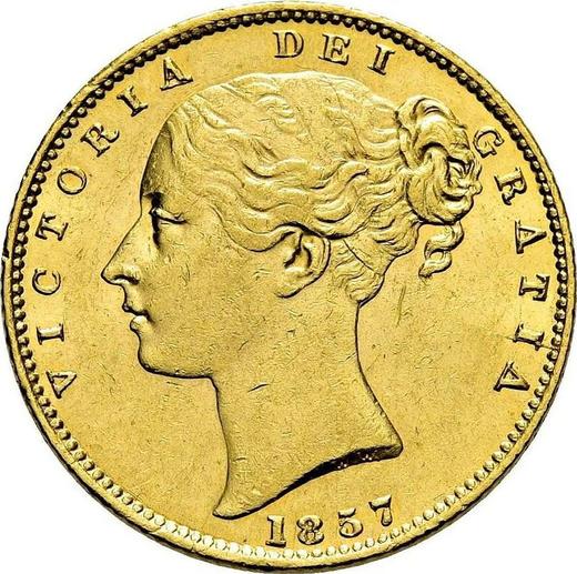 Obverse Sovereign 1857 WW "Shield" - Gold Coin Value - United Kingdom, Victoria