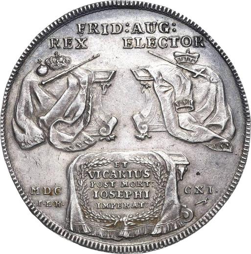 Reverse 2 Thaler 1711 ILH "Vikariat" - Silver Coin Value - Poland, Augustus II